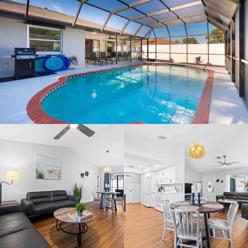 Private retreat sleeps 6 with oversized heated pool!