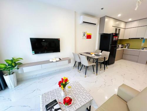 胡志明市 An Nhien Homes 1PN View Đep Check-in Tu Do Gan Vincom Mega Mall 3325 2星级 单人房 餐厅