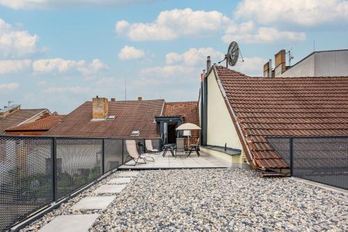 Spacious two-storey apartment with a terrace in the city center in Benesov