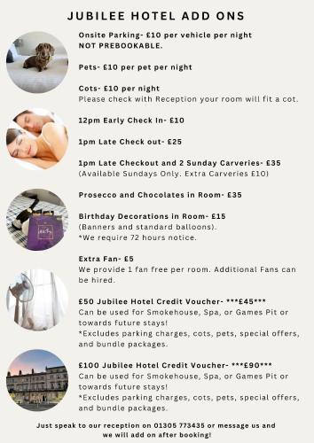 The Jubilee Hotel East - with NEWLY REFURBISHED SPA FACILITIES - GAMESPIT - AND SMOKEHOUSE – Weymouth