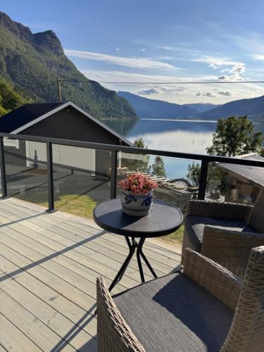 Fjord Cabin with Panoramic View & Private Balcony in Luster