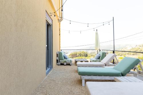 Balcony/terrace, Dar Al Khattar 4 BR in Batroun with Pool in Monsef