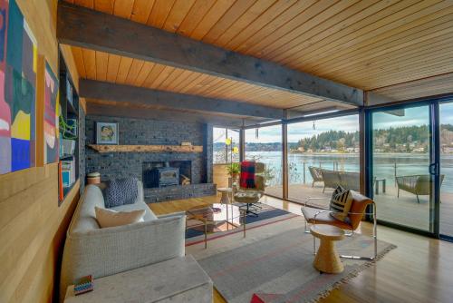 Deck and Views Luxe Waterfront Port Orchard Retreat
