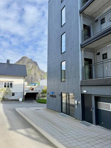 Exterior view, Modern apartment with balcony in the center of Svolvær in Svolvaer