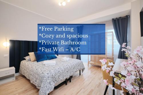 Camera con bagno privato, balcone, parcheggio gratis, 20 min dal Colosseo, Rome