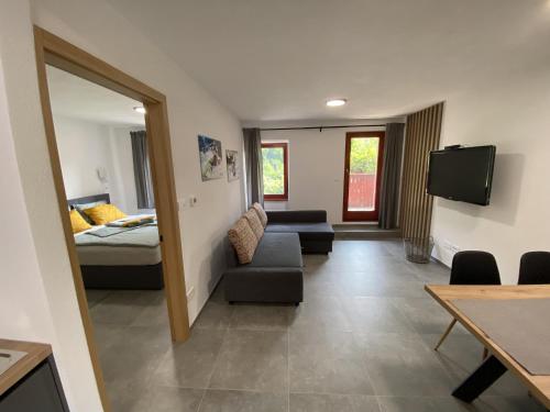 Jagatud salong / TV-ala, Apartmaji SOČA (Apartmaji SOCA) in Most na Soci
