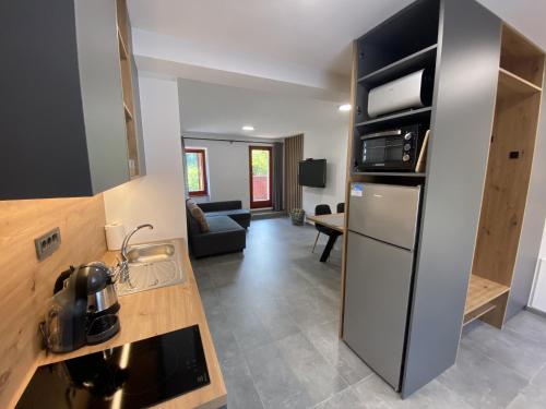 köök, Apartmaji SOČA (Apartmaji SOCA) in Most na Soci