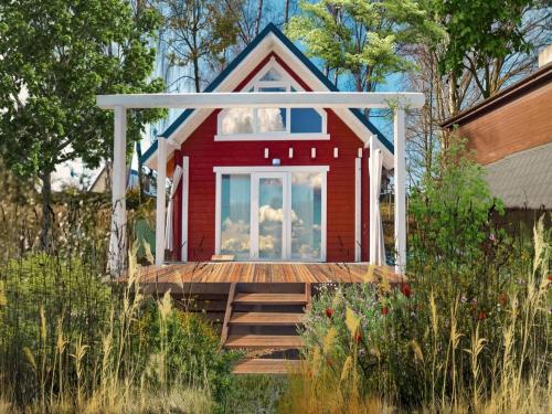 Wooden Home by Lake Kl pnicko with Pier, cleaning included