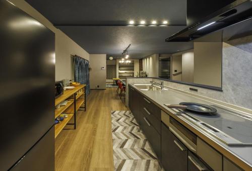 Kitchen, Vintage Design Villa with Garage【Limited to One Group per Day】 in Kokufu