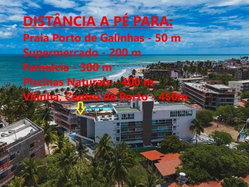 Pé no Mar Caribe Flat Porto de Galinhas com varanda