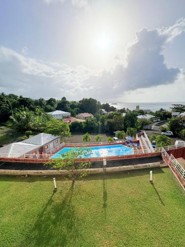 Bể bơi, Sea view apartment, pool and beach 50m away in La Trinite