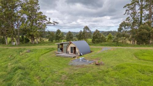 Exterior view of Bickells Hut - Off-Grid Farm Stay