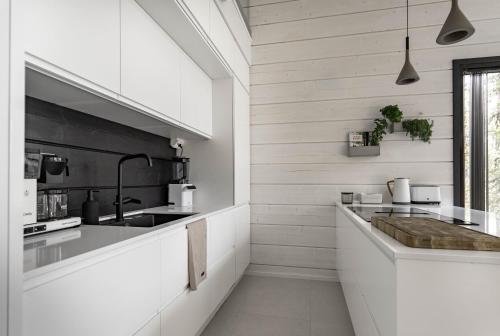 廚房, Polaris Villas Villa BLÄKK (Polaris Villas Villa BLAKK) in 穆奧尼奧