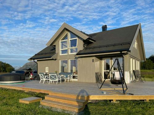 . Cabin Near Svartisen With Midnight Sun