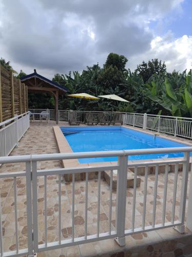 Πισίνα, Studio Fressinette ou F3 Charme Exotique - Capesterre-Belle-Eau, balcon, vue mer et proche plage in Καπεστέρ-Μπελ-Ο