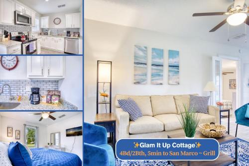 Summer Spot! Glam it Up Cottage 5min drive to San Marco Sleeps 9
