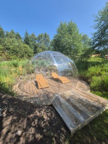 Kilátás, Little Getaway in the Highlands, private sauna and stargazing geodome in Gorstan