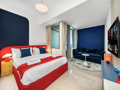 Amazing Design Colorfull Flat Palm Jumeirah View in Heart of Marina, Дубай (фото 6)