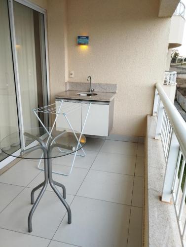 Balcony/terrace, Apartamento Completo no Resort do Lago in Parque Termas de Caldas