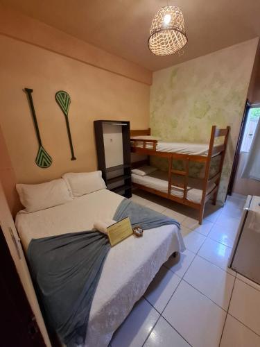 1 double bed, 2 bunk beds