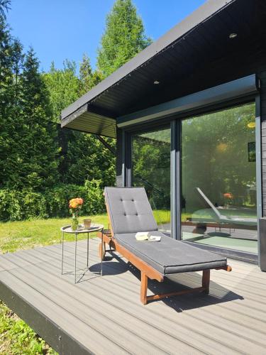 Balcony/terrace, Black Walnut House with indoor outdoor fireplace in Homorâciu