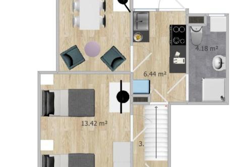 平面圖, Meldorf Innenstadtwohnung für Monteure und Berufsreisende (Meldorf Innenstadtwohnung fur Monteure und Berufsreisende) in 梅爾多夫
