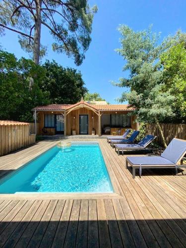 Résidence 03280-lacanau - Magnifique cottage proche du lac avec piscine chauffée –jusqu’à 7 personnes MAE-0491 - Location, gîte - Lacanau