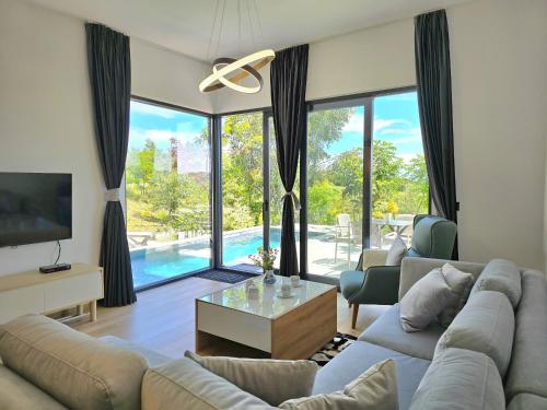 Közös társalgó / TV, Rodon Private Pool Villa 277 in Fushë-Draçi
