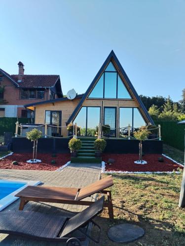 A-Frame Wellness Villa with Private Pool, Sauna & Jacuzzi near Belgrade in Koracica