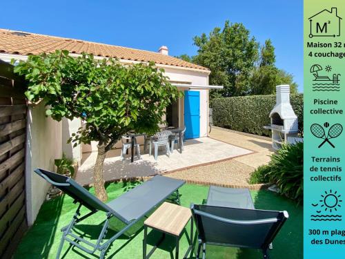 Maisonnette 4 pers. à 300m de la Plage avec Piscine, Tennis et WIFI - FR-1-231-321 - Location saisonnière - Bretignolles-sur-Mer