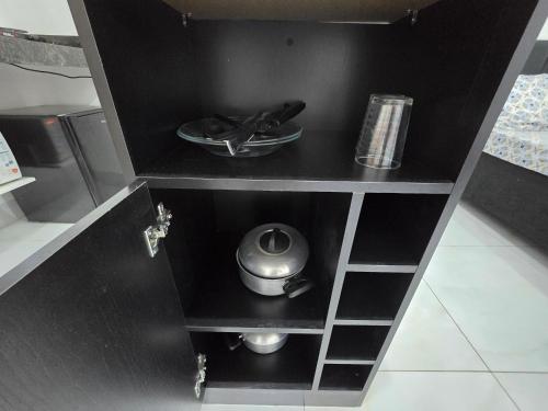 ห้องครัว, Flat completo 23 com ar condicionado e local tranquilo in อะปาร์เรซิดา เดโกยาเนีย