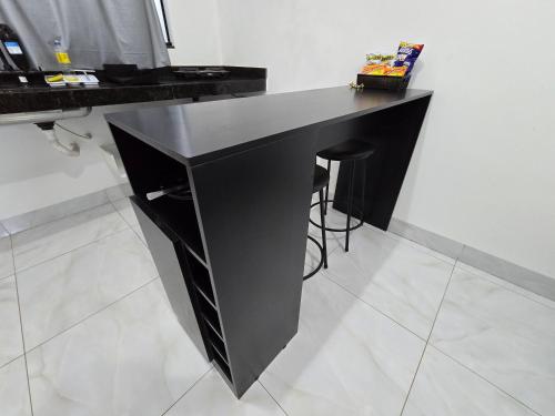 ห้องครัว, Flat completo 23 com ar condicionado e local tranquilo in อะปาร์เรซิดา เดโกยาเนีย