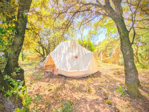 Glamping Grignan 2 tentes 40m2 9 personnes vue exceptionnelle in Réauville