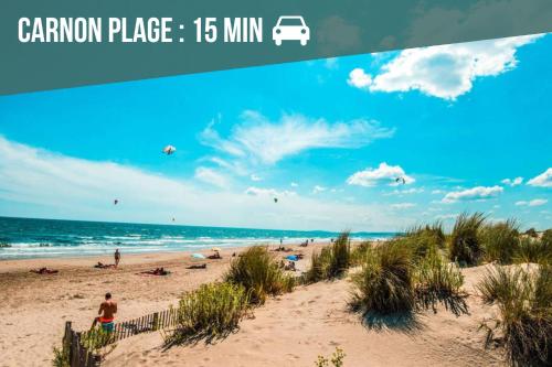 Beach, Le Jardin du Lez - Parking Prive et Gratuit - Wifi Fibre - Rives du Lez in Aiguerelles