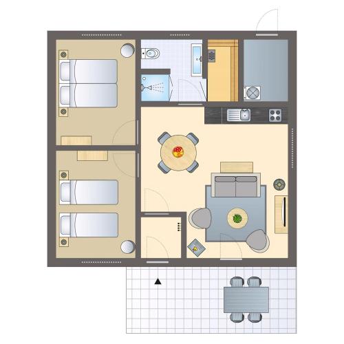 2 bedrooms, 4 beds