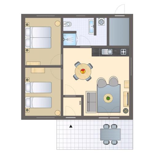 2 bedrooms, 4 beds