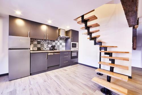 Kitchen, TH 202 Charmant 4 pieces en duplex au 2eme etage pour 7 personnes in Thann