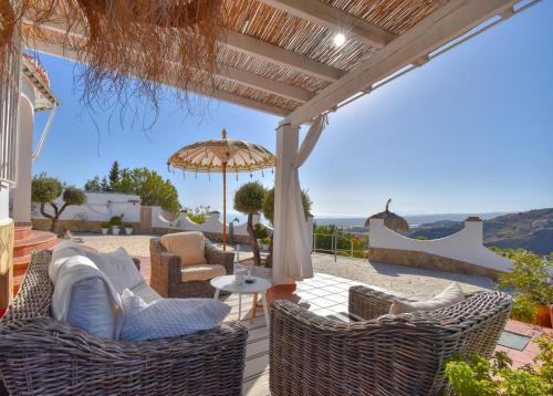 Erkély/terasz, Casa la Flor, villa with seaview in region Malaga in Sayalonga