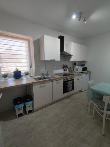 ห้องครัว, Ferienapartment am Dorfteich in เทรบบิน