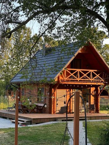 . Poleskie zacisze, domek czapla na wyłączność, kominek, balia,sauna
