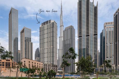 Emaar Burj Crown - 1BR Sea View across from Burj Khalifa, walk to Dubai Mall, Dubai