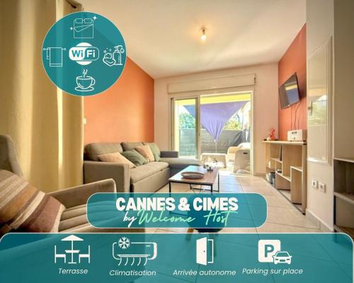 Cannes et Cimes, T2 spacieux climatisé & terrasse - Location saisonnière - Saint-André