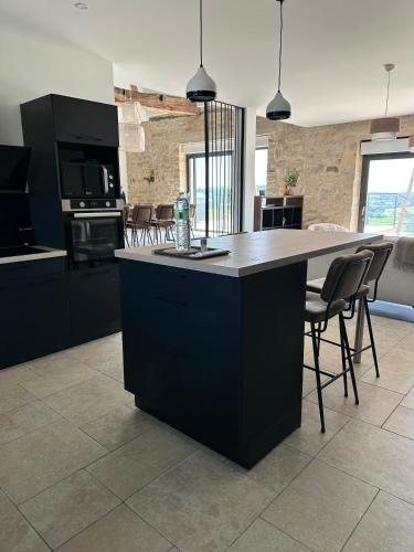 Küche, La grange de La Contie in Perpezac-le-Blanc