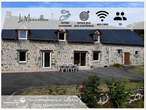 Gîte La Mancellière - Maison familiale 12-15 pers, grand jardin, jeux & pétanque - Pleine nature gîte à louer Cigné