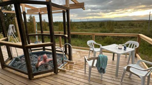 balkon/terras, Lätasenonmajat (Latasenonmajat) in Enontekio