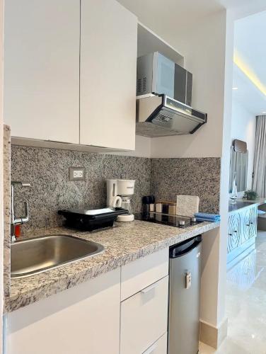 Kitchen, Stylish Studio Samana Bay View, Pool and Gym Access in Samana Town Center