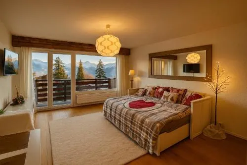 Studio cosy au calme avec terrasse vue sur Alpes in Crans-Montana, Schweiz