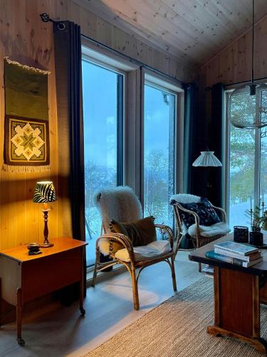 Viesnīcas āriene, Family Cabin With Views In Hillestad in Ovre Ramse