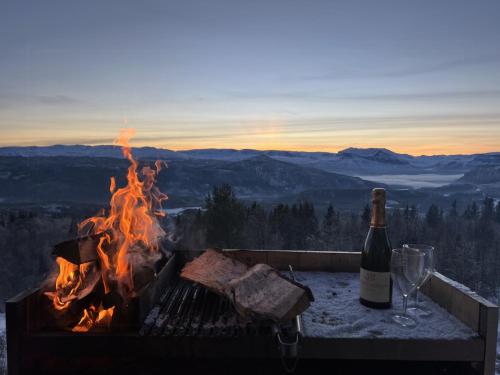 Viesnīcas āriene, Designer Cabin With Mountain Views In Valdres in Vevle
