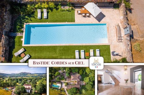 Bastide de Cordes sur Ciel - Piscine chauffée & Parc gîte à louer Bournazel